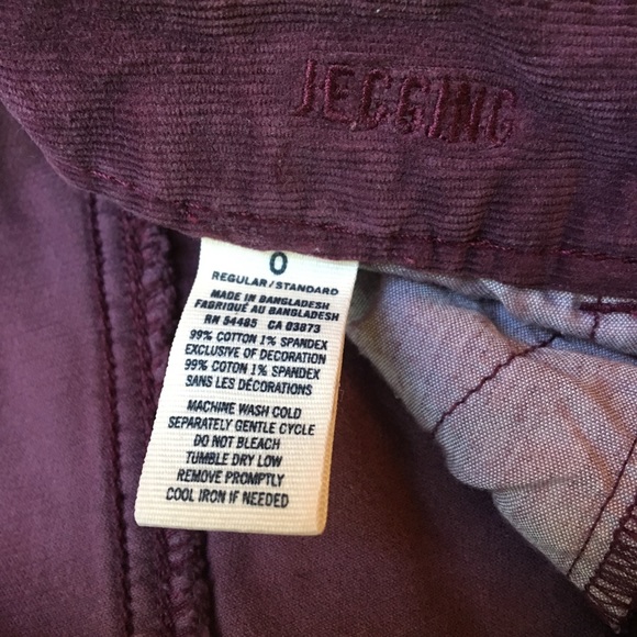 American Eagle Corduroy Jegging Jeans Purple Sz 0 - Picture 3 of 7